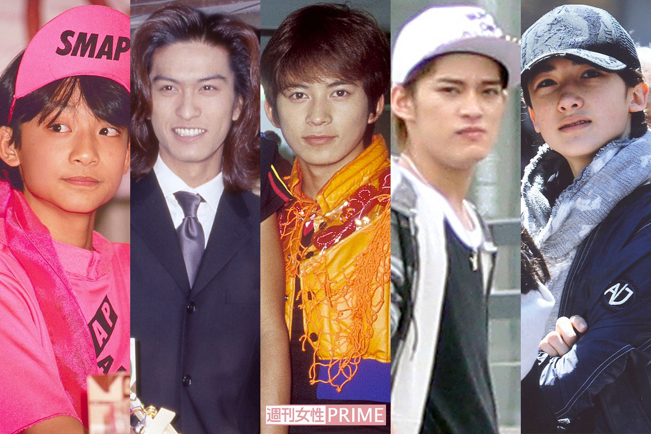 （左から）14歳8か月でデビューした香取慎吾、15歳10か月の長瀬智也、14歳11か月の岡田准一、15歳6か月の中山優馬、11歳7か月のマリウス葉