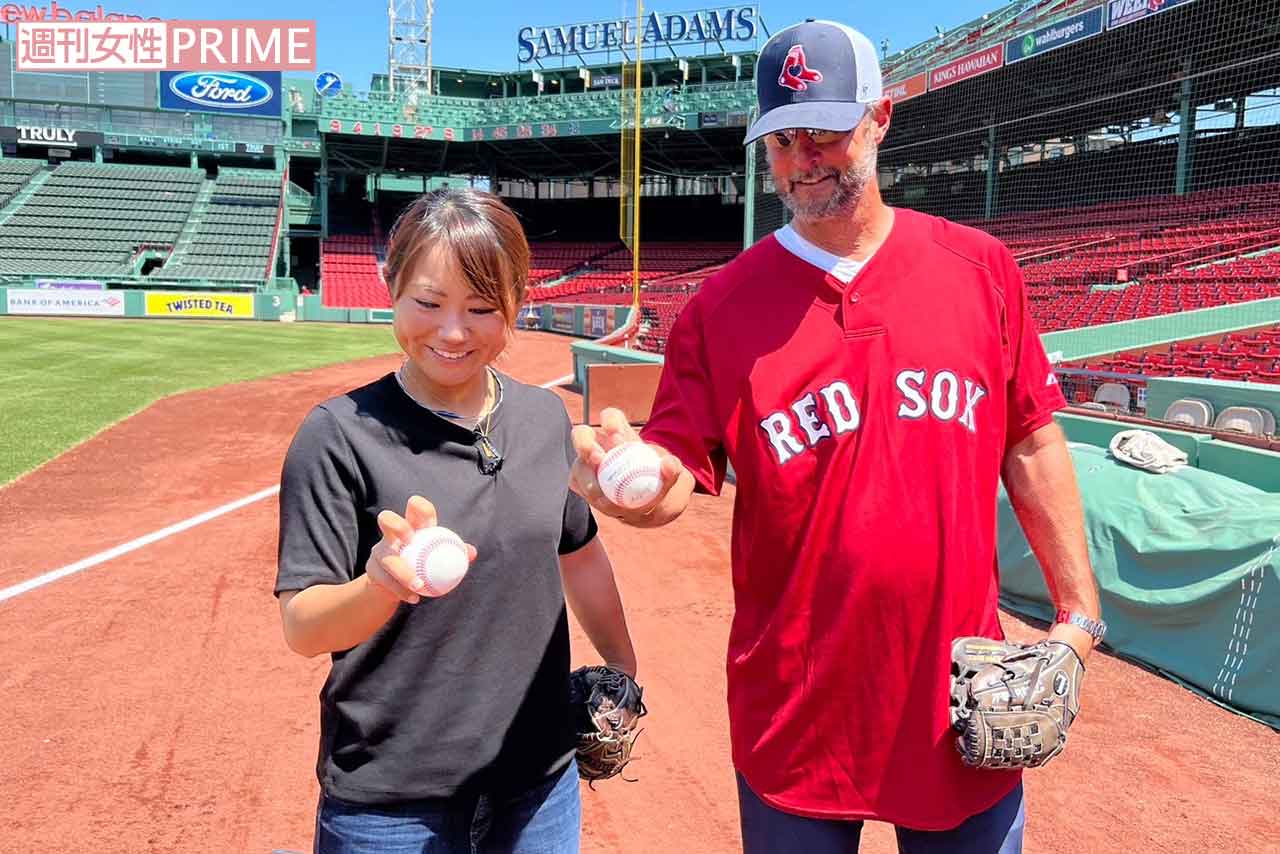 アメリカで憧れのウェイクフィールド選手と感動の再会を果たした吉田えりさん