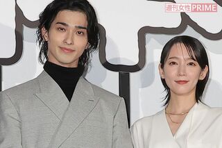 映画『正体』の完成披露試写会に登壇した横浜流星と吉岡里帆