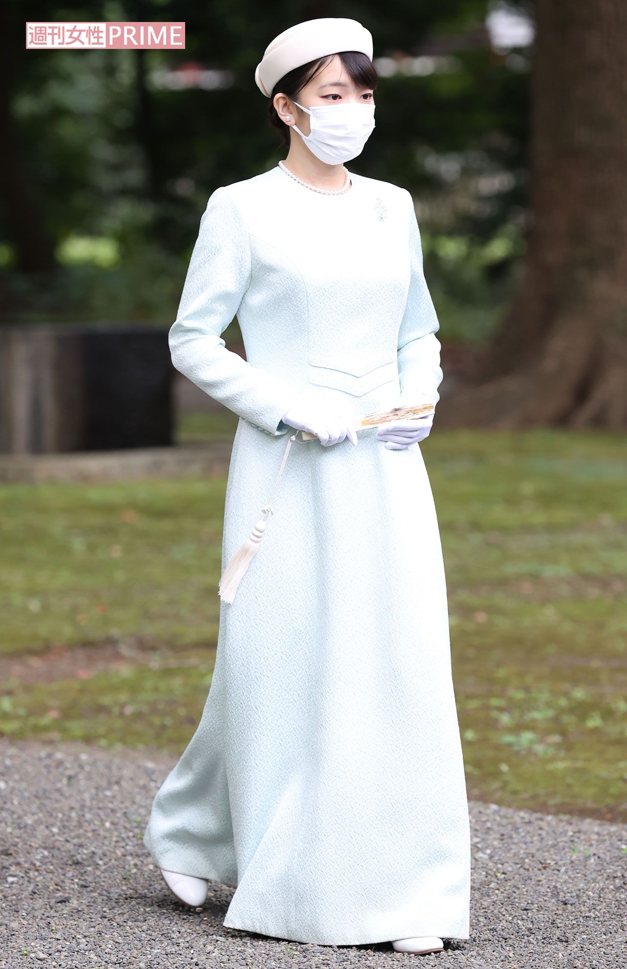 '21年10月、結婚報告のため、皇居内にある宮中三殿に洋装で拝礼された