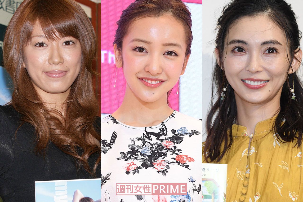 左から里田まい、板野友美、押切もえ