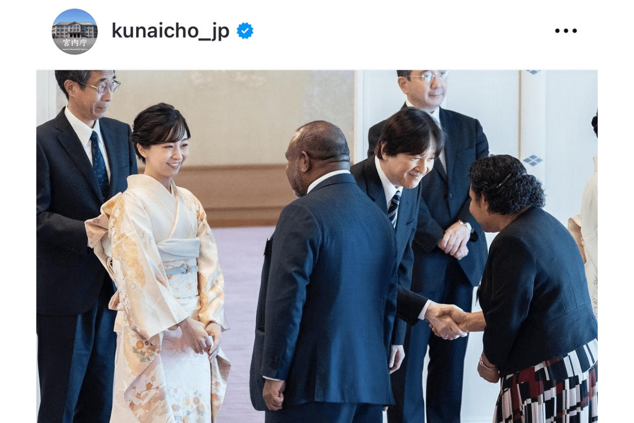 7月17日に行われた宮中茶会に出席された佳子さま（宮内庁公式SNSより）