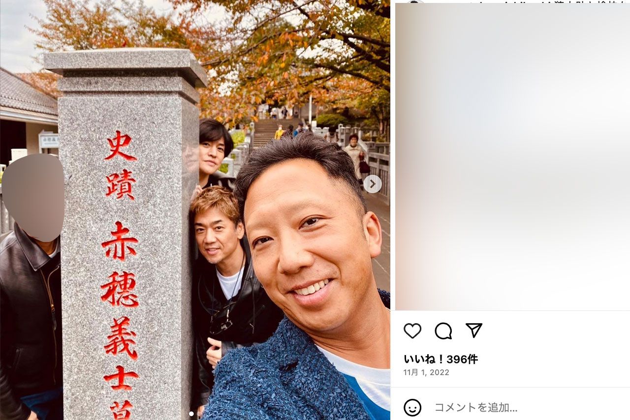 MのSNSには頻繁に市川猿之助の姿が（Mのインスタグラムより）