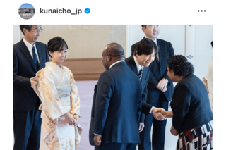 7月17日に行われた宮中茶会に出席された佳子さま（宮内庁公式SNSより）