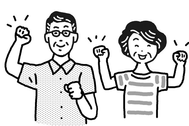 「ボーナス年金」がもらえるのは、男性今年61歳以上（昭和36年4月1日より前に生まれた人）、女性今年56歳以上（昭和41年4月1日より前に生まれた人）（イラスト／浜田哲郎）