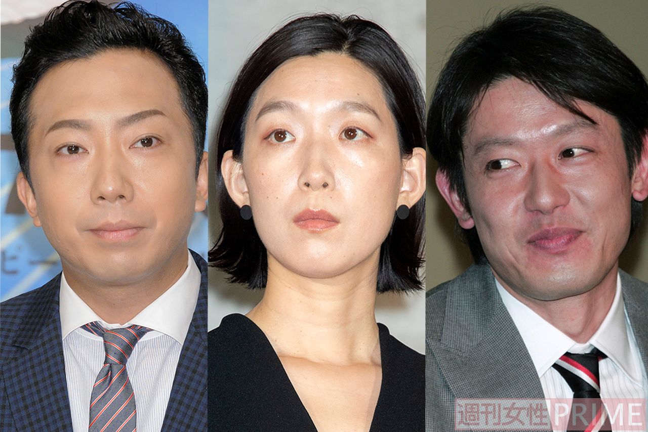 アクの強～い面々が勢ぞろい。勧善懲悪で日曜の夜にスッキリさせてくれるのも人気の秘訣？　左から市川猿之助、江口のりこ、筒井道隆