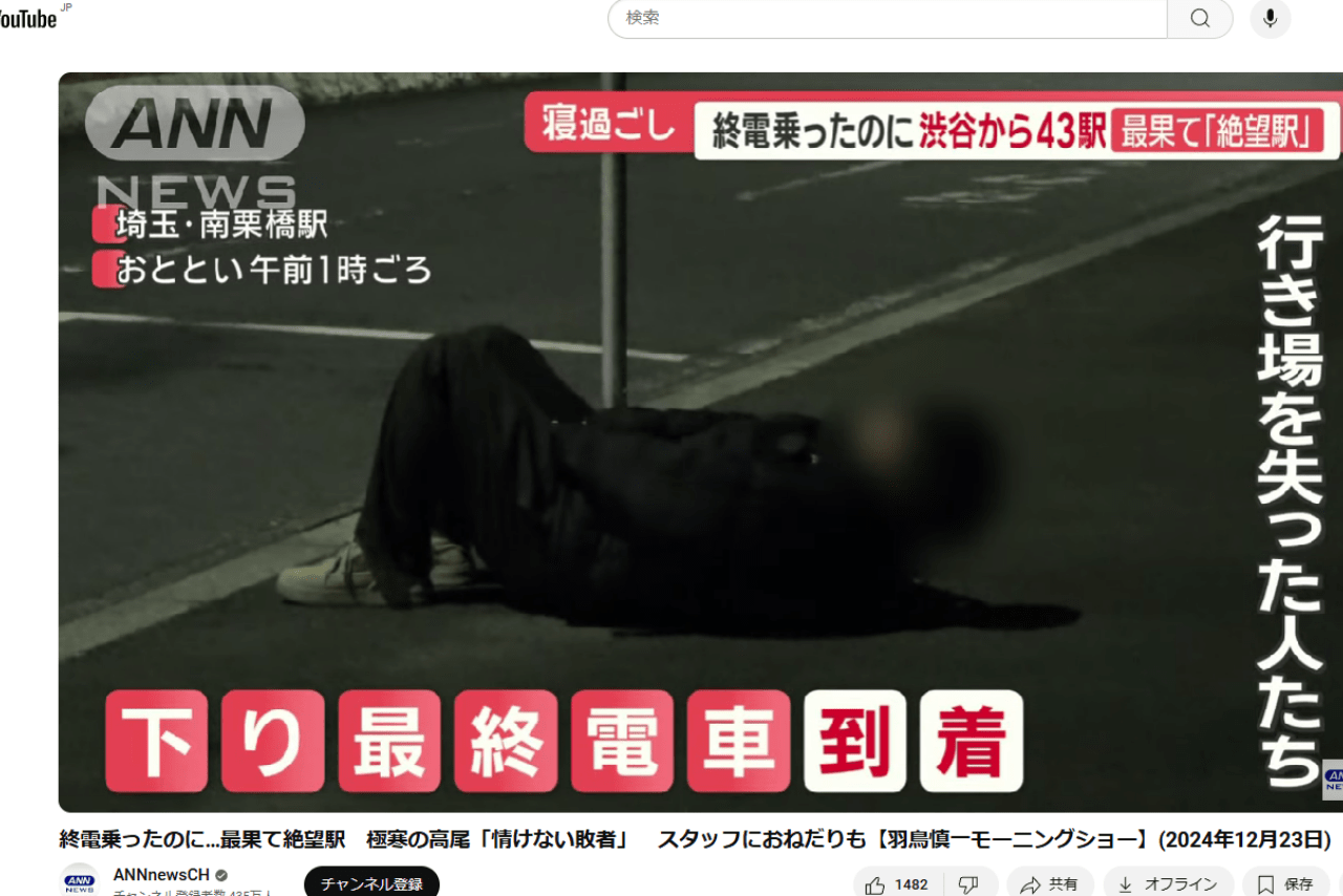 『モーニングショー』で放送された、泥酔姿を追いかける番組内容（『ANNnewsCH』YouTubeより）