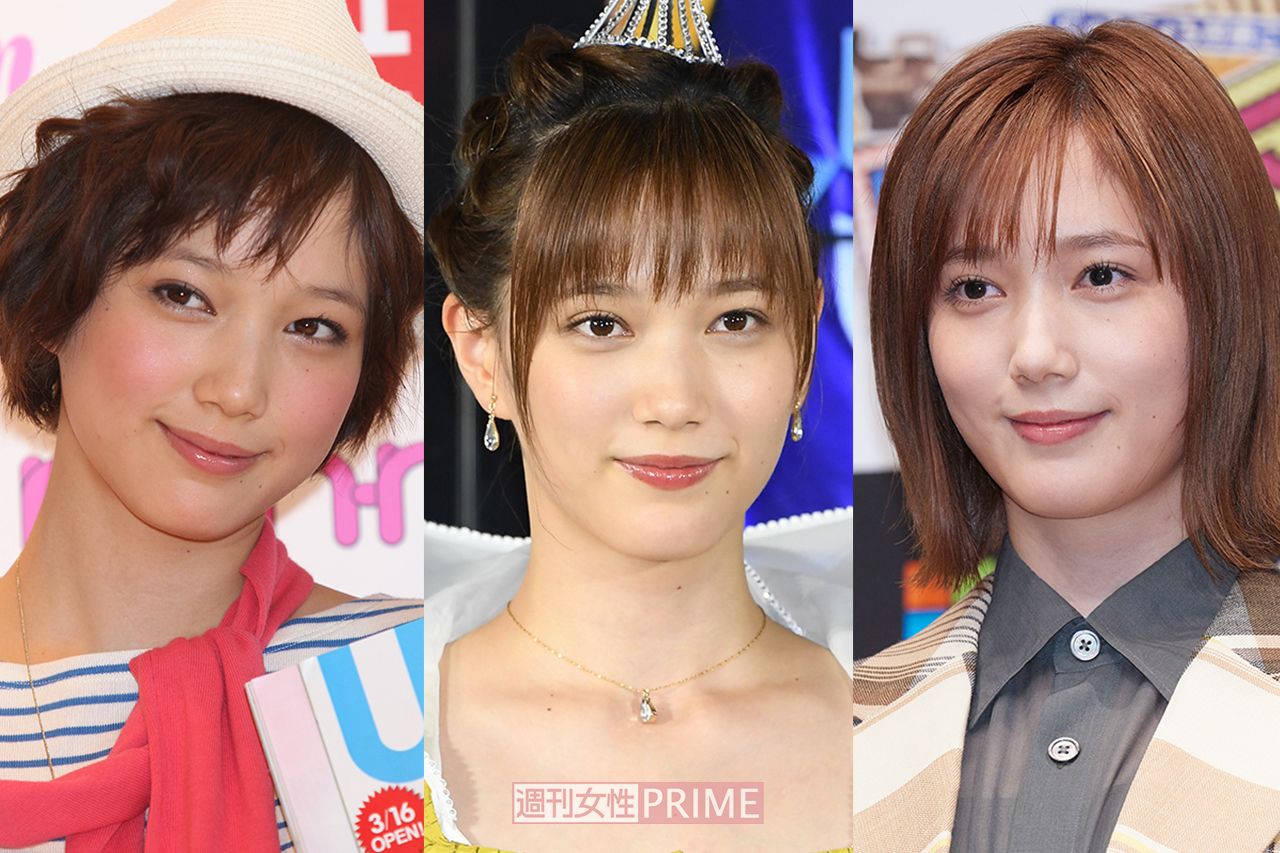 本田翼（写真左から'12年・20歳、'18年・26歳、'21年・29歳）