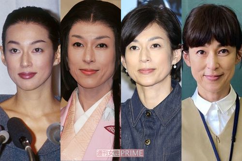鈴木保奈美（左から'98年・32歳、'10年・44歳、'18年・52歳、'21年・55歳　※'21年は本人のインスタグラムより）