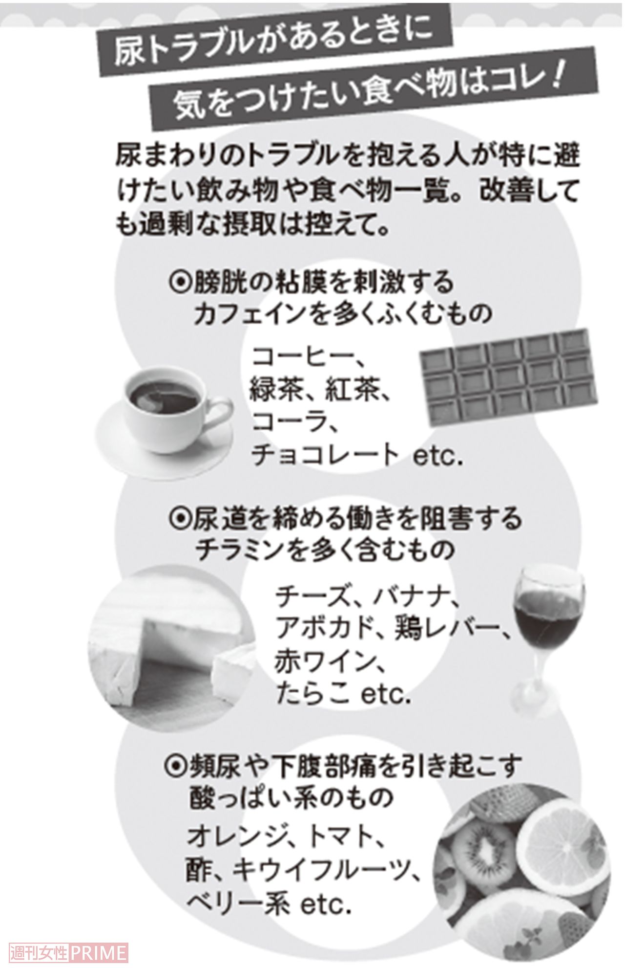 尿トラブルがあるときに気をつけたい食べ物はコレ！