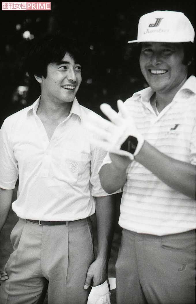 1987年、神田正輝（左）と“ジャンボ尾崎”こと尾崎将司さん