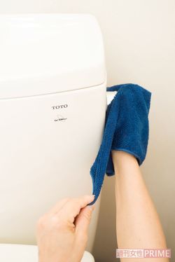 トイレのレバーは、使用前、使用後に拭き取ると安心