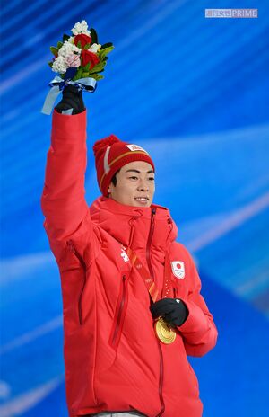2022年北京五輪、スキージャンプ男子ノーマルヒル金メダル・小林陵侑（JMPA代表撮影）