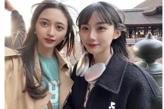 乃木坂46の川崎桜がブログに投稿した井上和との写真（乃木坂46公式サイトより）