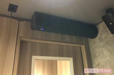 喫煙室専用室の入り口にも、ドアがあいてもたばこの煙が漏れないようにするエアカーテンが備えられている。