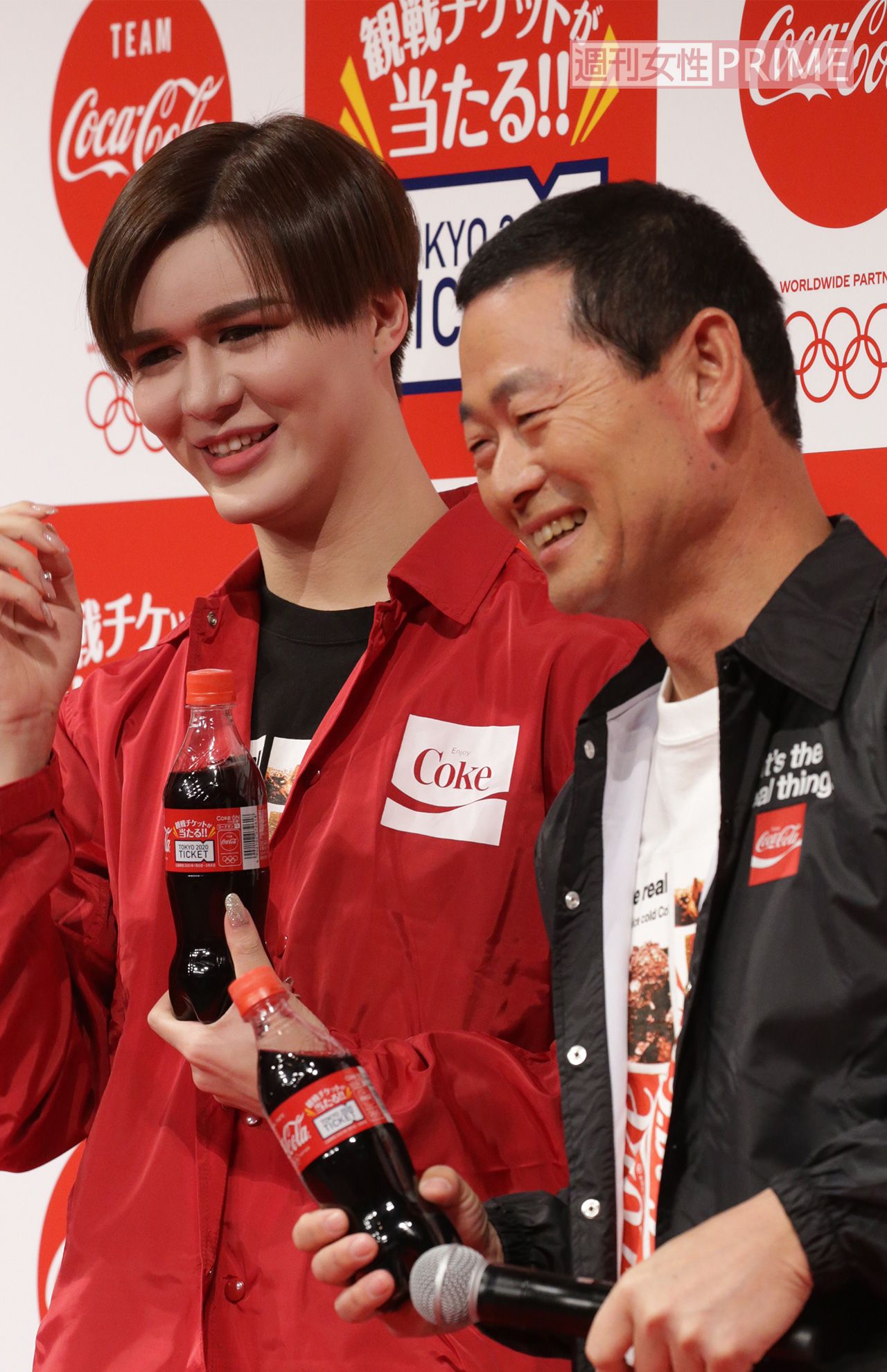 イベントに出席した桑田真澄氏と、息子でモデルのMatt（2020年）