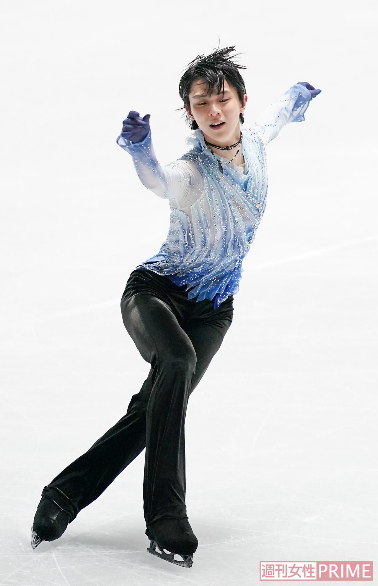ショートプログラムで歴代最高得点を出した羽生結弦　撮影／坂本清