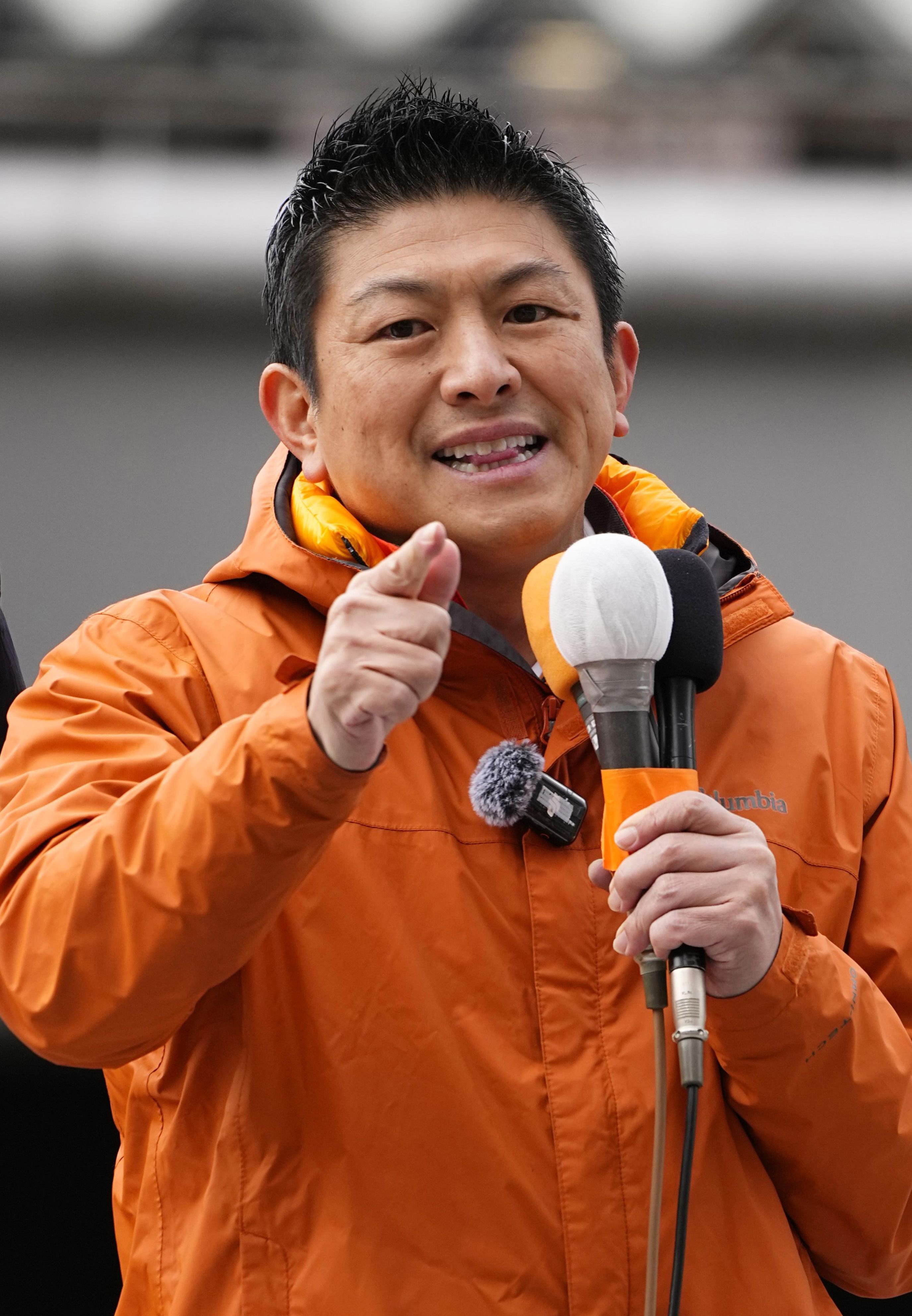 「1、2、参政党!」コールが定番の神谷宗幣代表　写真／共同通信