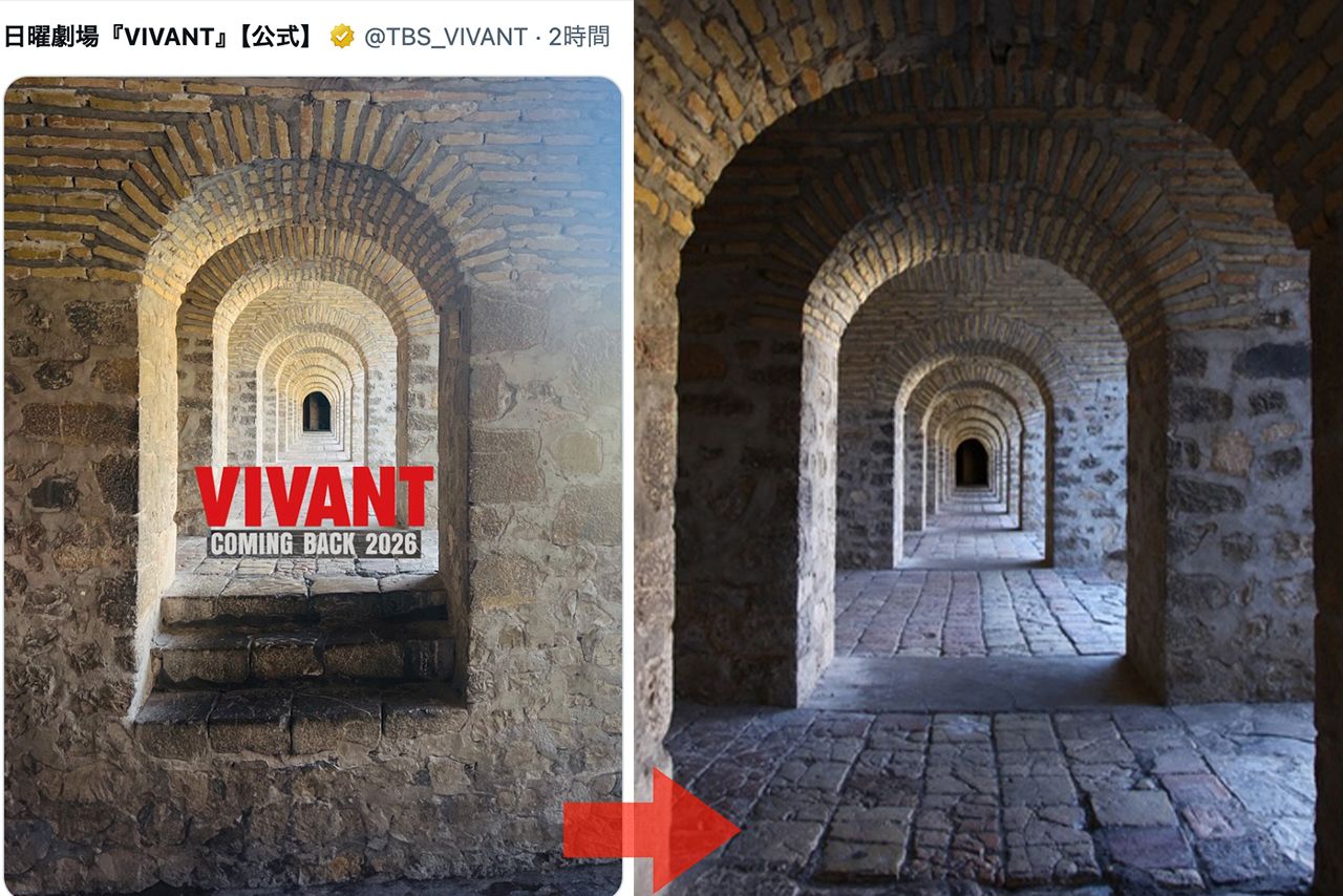 VIVANT公式Xで公開されたロケ地と合致しているアルゼバイジャン隊商宿「シェキのキャラバンサライ」（右写真はフォトライブラリーより）