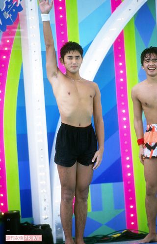 当時のアイドルたちが水着姿で出演し、大人気だった『アイドル水泳大会』で。ビジュアルに似合わずグループの中ではお調子者だった