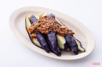 冷やしなすの辛味噌がけ