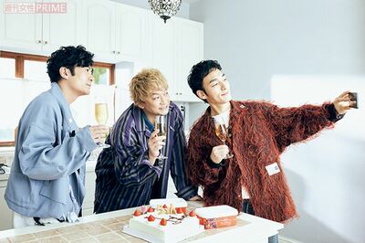 新しい地図の3人（左から稲垣吾郎、香取慎吾、草なぎ剛）