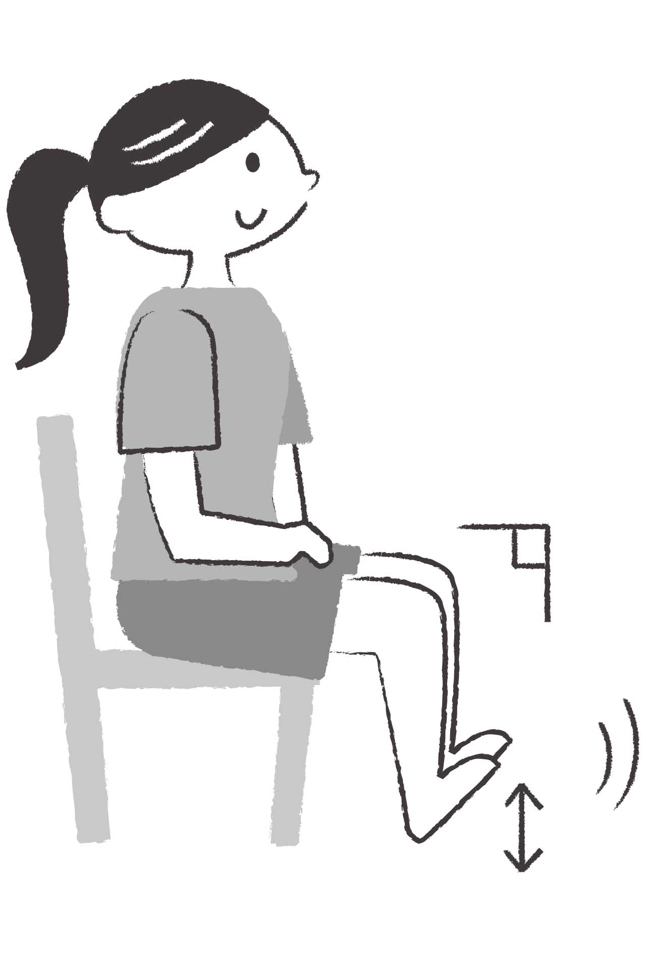 すり足・つまずきが気になる人におすすめ「つま先上げ」トレ（イラスト/石山綾子）