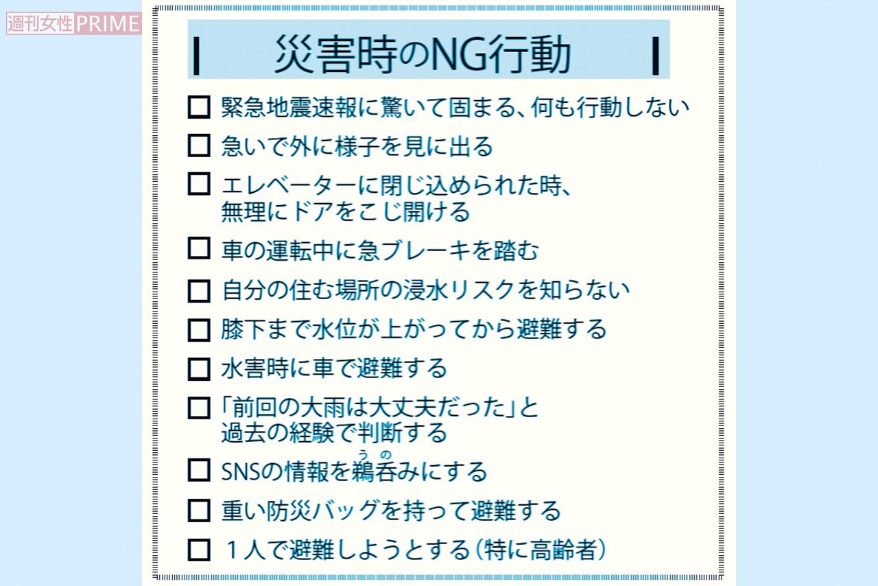 災害時のNG行動