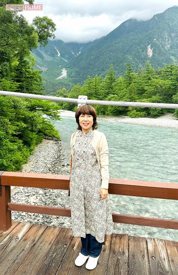 長野県上高地での記念写真（本人提供）