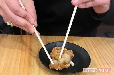 胃が上品すぎるから、揚げ物は衣をはがしていただきます