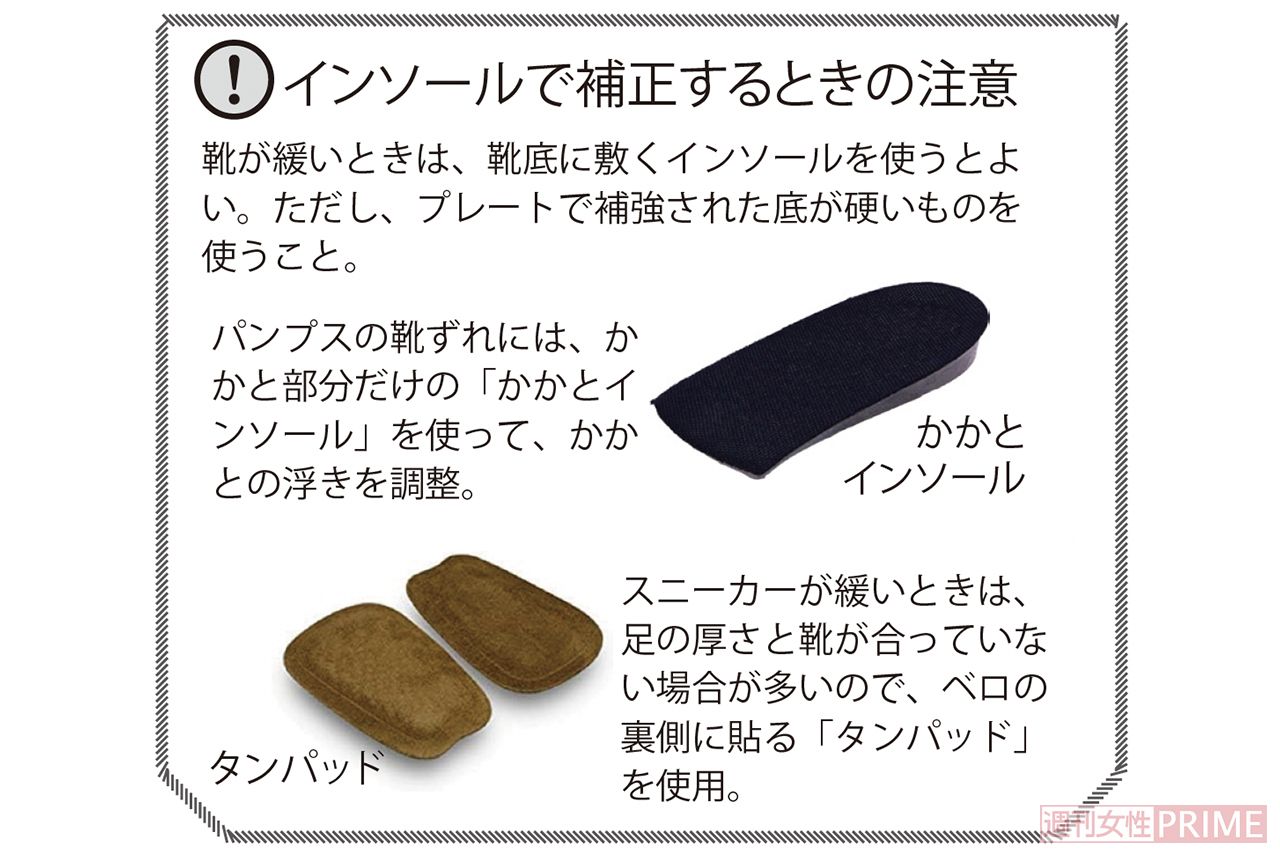 インソールで補正するときの注意