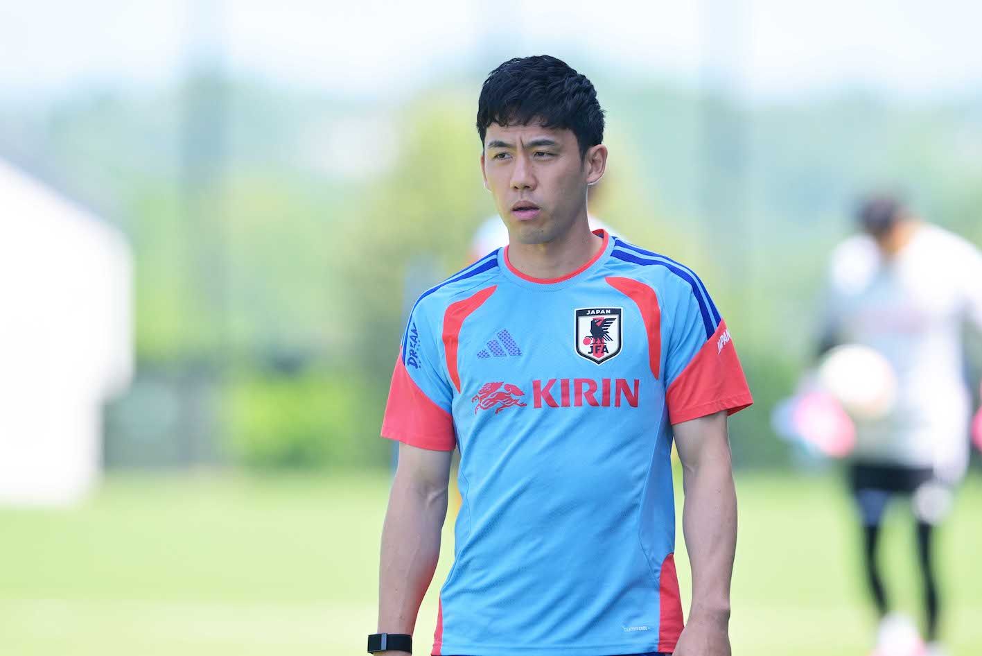 サッカー日本代表の引退を発表した遠藤航。2026年6月10日、ナッシュビルでのW杯練習にて（JMPA代表撮影）