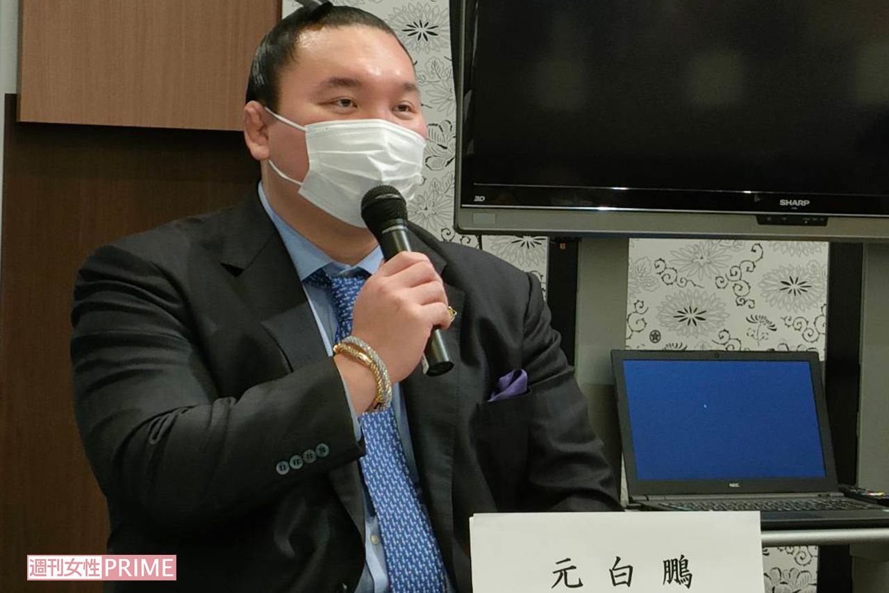 令和4年大相撲5月場所、2日目は間垣親方（元・横綱白鵬）のトークイベントが行われた（筆者提供）