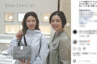 村上宗隆選手との交際が報じられた原英莉花選手（左、公式インスタグラムより）