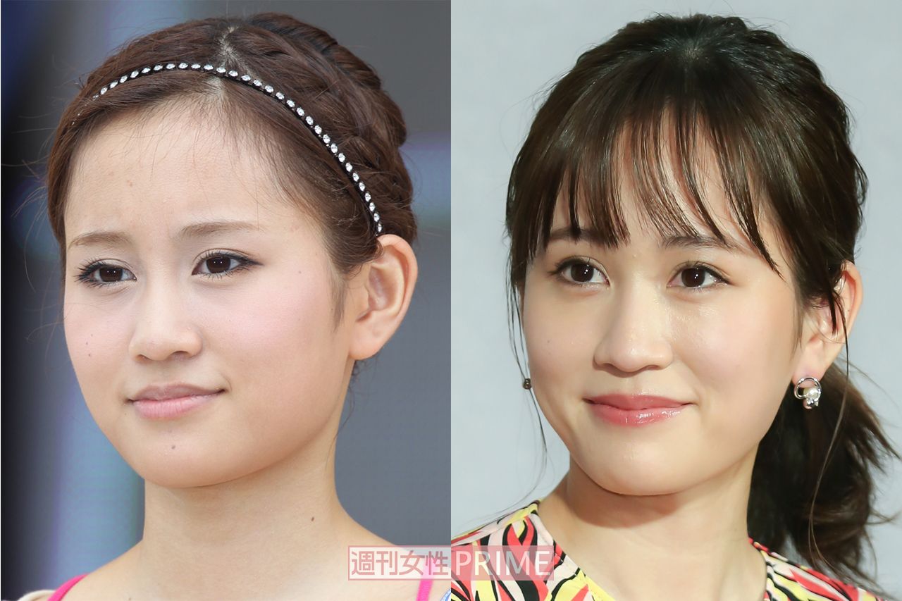 前田敦子（左・2011年9月、右・2020年1月）