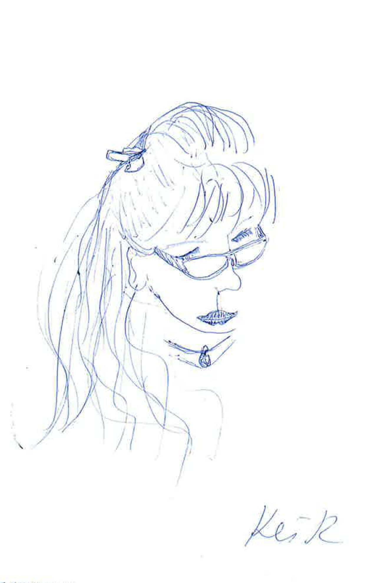 小室圭さんが描いた母・小室佳代さんのデッサン（『ブランニューデイ』より）