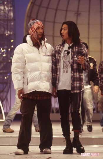 香取慎吾と木村拓哉（'96年『紅白歌合戦』リハーサル）