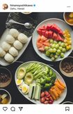 吉川ひなのがインスタグラムに投稿している朝食。フルーツや野菜が並ぶが、成長期の子どもに動物性タンパク質は必要不可欠だろう