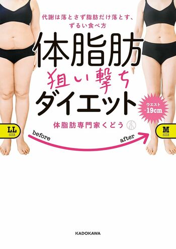 体脂肪専門家・くどうさんの著書『体脂肪狙い撃ちダイエット』（KADOKAWA）※画像をクリックするとAmazonの商品ページにジャンプします。