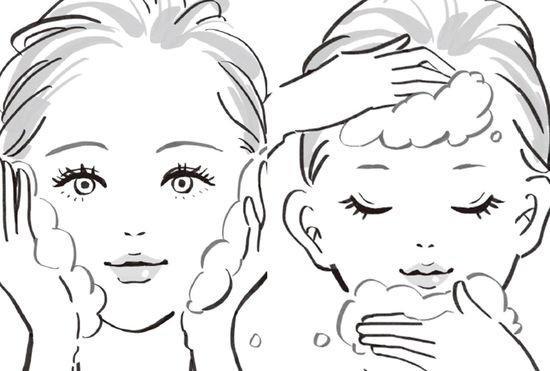 「もふもふ押し洗い」のやり方（イラスト／ふじいふみか）