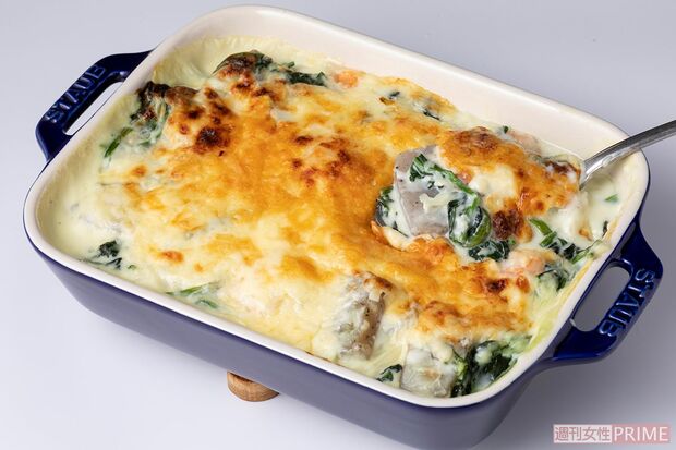 こんにゃく入りエビグラタン（撮影／矢島泰輔）