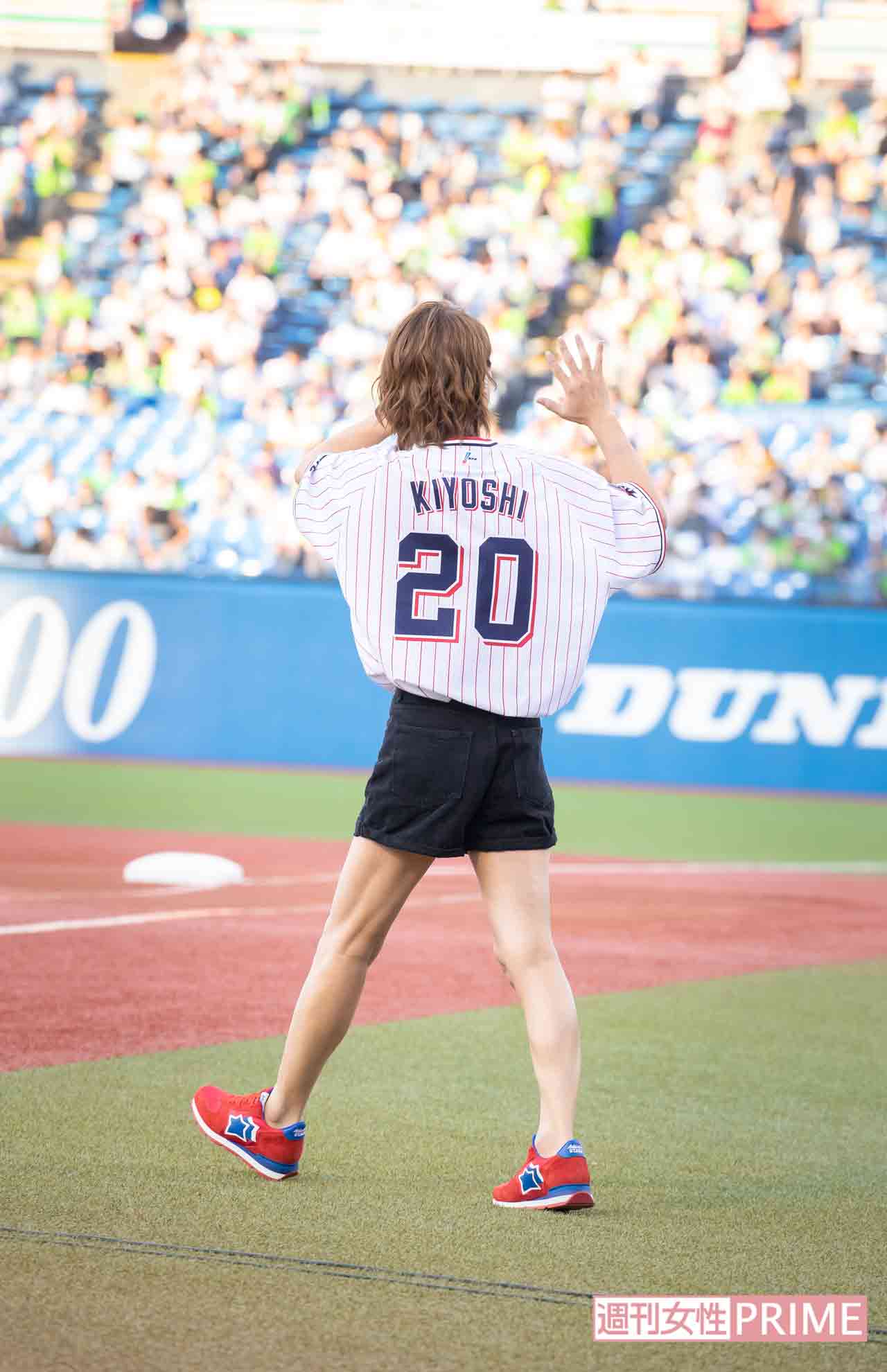 今回の背番号は20。もちろん、デビュー20周年にちなんでます（'19年8月）撮影／廣瀬靖士