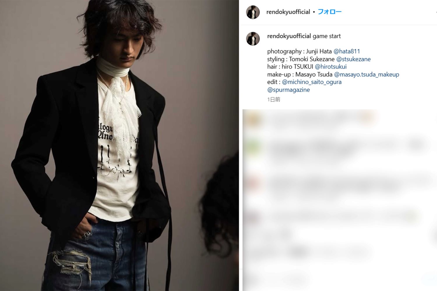 モデルデビューを果たした道休蓮（本人インスタグラムより）