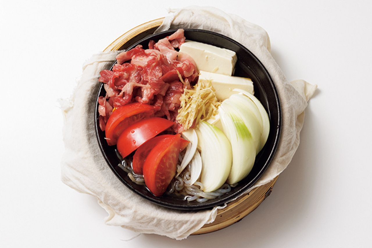 米なし！蒸し豆腐牛丼