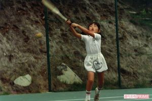 テニスに興味を持ち始めた5歳の杉山さん