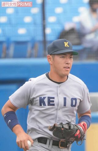野球部に所属し、“慶應の4番”を担った清原正吾（'22年六大学野球フレッシュトーナメントにて）