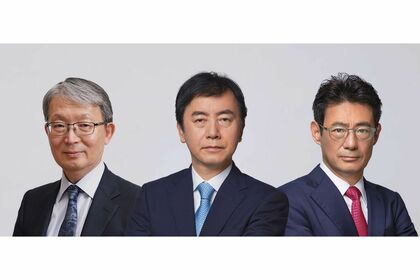 左から、日本テレビホールディングスの代表取締役取締役会議長・山口寿一、代表取締役会長執行役員・杉山美邦、代表取締役社長執行役員・石澤顕（日本テレビ公式ホームページより）