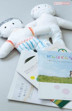 プログラムでは手作りの人形を使って仕組みを学び「点滴は怖くない」など、親が受ける治療を理解する