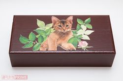姿月さんのご両親が、アビィの子猫時代の写真を見てデコパージュしてくださった宝箱