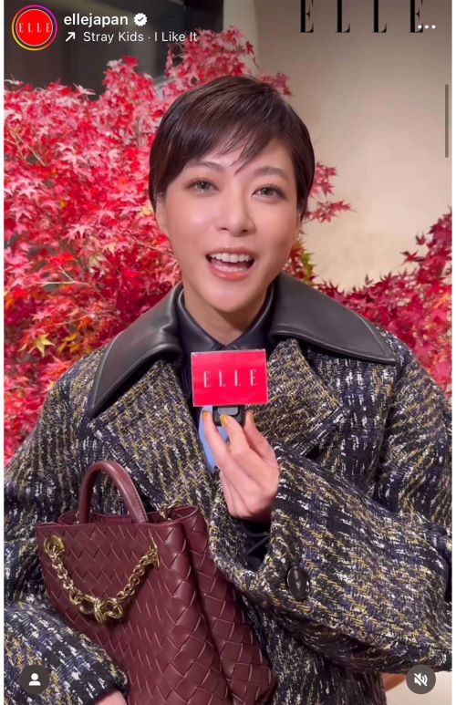 カラコンメイクに衝撃の声が集まった上野樹里（『ELLE Japan』のインスタグラムより）